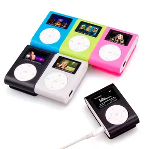 Günstige Mini-LED-Clip-Bildschirm MP3-Musik kostenloser Download mit Musik zum kostenlosen Anhören von MP3 mit Bildschirm unterstützung TF Flash-Mikrosp eicher SD