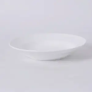 Bisque yemek takımı restoran beyaz çorba salata yemekleri derin seramik makarna tabağı