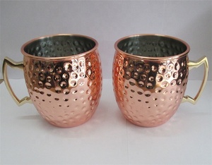 16oz Solid Shiny Moscow Mule Hammered Drum Copper Plated Drinking Coffee <strong>Beer</strong> <strong>Cocktail</strong> <strong>Vodka</strong> Mint Julep <strong>Ginger</strong> Tea Mug Cup - Product Image 6