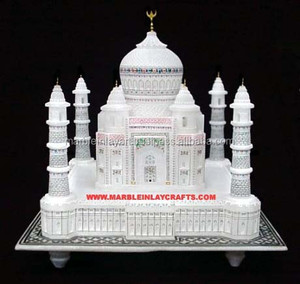 Marbre Taj Mahal Réplique Miniature Sculpté À La Main Décoratif - Product Image 1