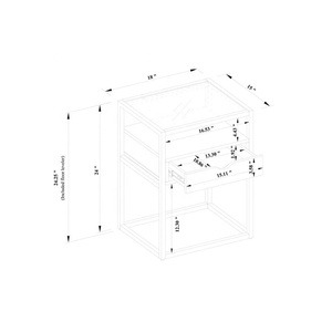 SWT in metallo e <span class=keywords><strong>legno</strong></span> divano da caffè <span class=keywords><strong>tavolino</strong></span> con piano in <span class=keywords><strong>vetro</strong></span> e cassetto - Product Image 4