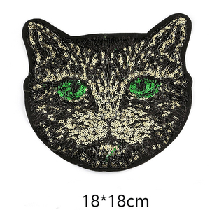 Bán Chạy Nhất May Trên Quần Áo Thêu Lớn Mèo Sequin Vá Cho Áo Khoác Áo Sơ Mi - Product Image 2