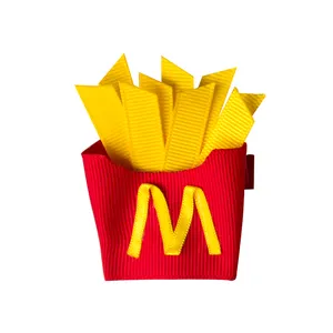 Customizable fashion french fries chicken rice hair clips for toddler girl