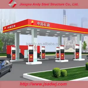 Structure Gas Station Special Prefab Steel Structure Gas Station Canopy For Sale