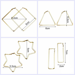 Orecchini a Cerchio Quadrati in Metallo da 60mm in Vari Stili per Donne, Orecchini Geometrici Semplici alla Moda, Accessori di Gioielleria Coreana - Product Image 6