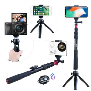 Manbily Remote Selfie Stick Tripod with Monopod 3 in 1 Handheld Extendable Selfie Stick