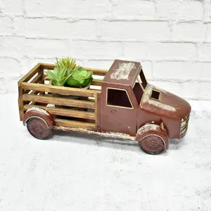 Farmhouse Truck Ornaments Of Home And Garden Flower Pot Metal For Garden Decoration