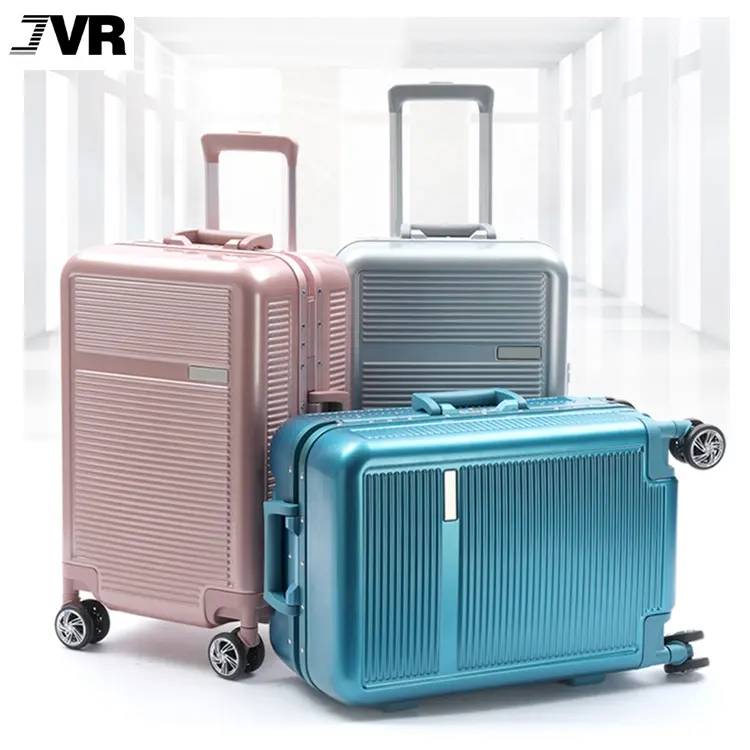 Moda alüminyum Metal çerçeve sert kabuk valiz karbon Fiber Vintage Trolly bavul Carry-on tasarımcı seyahat bagaj setleri