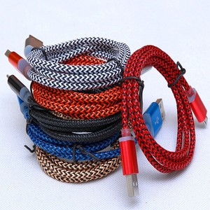 Đầy Màu Sắc Mới 1M Vải Nylon Bện Micro USB Cable Đối Với Samsung Cho Blackberry Đối Với iPhone Vải Bện Dây USB sạc Cáp - Product Image 3
