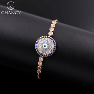 Moda estilo turco joyería micro pave CZ piedra hamsa ojo malvado tenis pulseras para las mujeres - Product Image 3