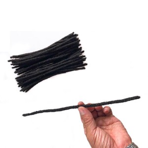 Extensiones de Cabello Yonna, 100% Cabello Humano, Rastas Hechas a Mano, Tamaño Pequeño (diámetro 0.4cm), 40 Mechones/paquete, Negro Natural # 1B - Product Image 3