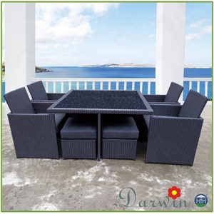 Classico Risparmio di Spazio Cubo Set da Pranzo per Il Giardino E di Vimini Set da Pranzo Rattan Mobili da Giardino - Product Image 4