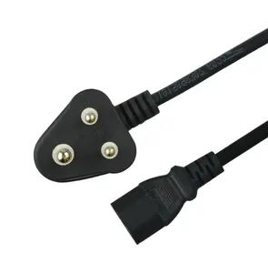 1 M/1.5 M/1.8 M/2 M 3pin Power Kabel India Plug untuk Komputer Laptop AC kabel Listrik