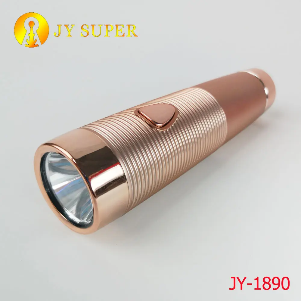 2019 JY 슈퍼 핫 세일 충전식 LED 금속 토치 라이트 JY1890 UV 손전등