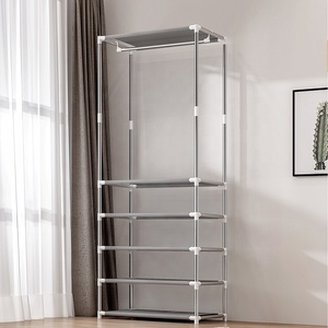 Portatile Vestiti <span class=keywords><strong>Armadio</strong></span> Guardaroba Con Appeso Asta E Rack di Stoccaggio - Product Image 2