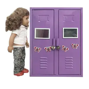 GirlsDoll Furniture School Double Locker For 18 Inch Dolls ,Purple