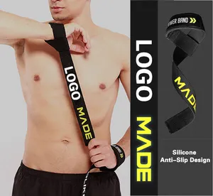 Kunden spezifische Gym Lifting Straps Fitness Wrist Wraps Gepolsterte Gewichtheben Wrist Strap