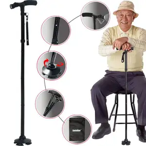 2018 best sale ningbo Smart Foldable walking Cane for Old People use wooden stick walking