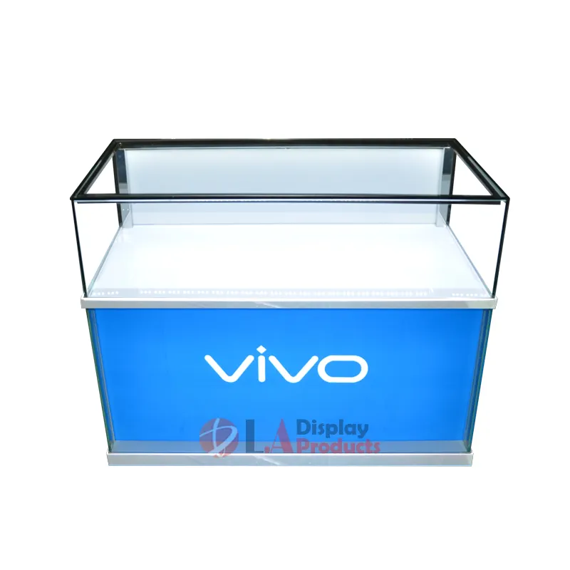 Factory supply mobile phone glass display cabinet metal display showcase