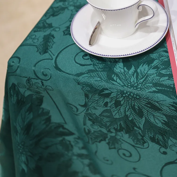 Waterproof Green Dining Party Hotel Cheap Table Clothes Rectangular Table Cloth Chinese Reliable Products Jacquard Wedding 50pcs