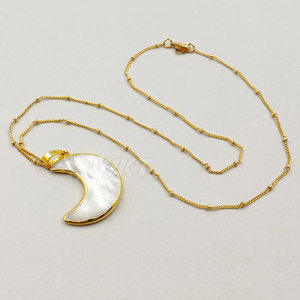 WT-N1024 Commercio All'ingrosso d'acqua dolce madre di perla intagliata falce di <span class=keywords><strong>luna</strong></span> <span class=keywords><strong>collana</strong></span> MOP <span class=keywords><strong>collana</strong></span> - Product Image 3