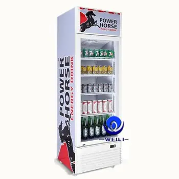 Geladeira refrigerador/bebidas com display vertical, 360l, para cerveja e bebidas, equipamento para congelar