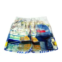 Shorts de praia masculinos personalizados, design impresso de placa