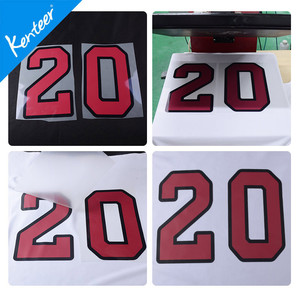 Adesivi personalizzati pronti per la stampa a trasferimento termico nome <span class=keywords><strong>e</strong></span> numero del giocatore sportivo di calcio per la maglia da calcio - Product Image 4
