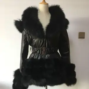 2022 Groothandel Nieuwe Fox Fur Trim Hood Duck Echte Donsjack