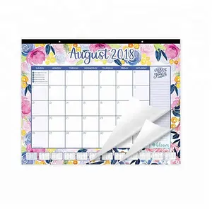 Custom Hot Jual 2019 Magnetic Tear-Off Meja Planner Kalender Notepad Cetak Harian Tahunan Bulanan Planner Kalender Dinding