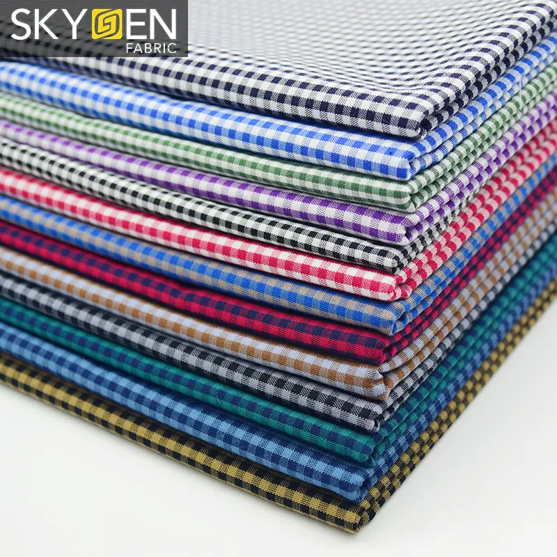 Skygen 120gsm yarn dyed 100 percent cotton gingham fabric by the yard