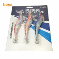 3 Buah/Set Paket Glow In Blister Bungkus Kain Jepang Squid Jig Pancing 2.5 #3.0 #3.5 #4 #