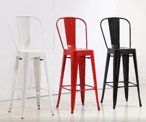 Moderna schienale alto sedia bar sgabello da bar in metallo industriale
