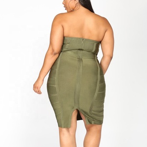Ultime indossare abiti partito per le ragazze sexy <span class=keywords><strong>senza</strong></span> bretelle del partito di clubwear <span class=keywords><strong>midi</strong></span> vestito dalla fasciatura del bodycon - Product Image 6