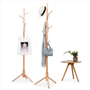 Solid Wood Coat Rack Stand Clothes The Sitting Simple Clothes Hat Rack Tree Shelf Wall Coat Rack