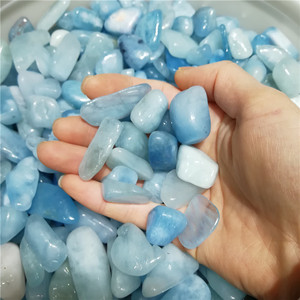 ขายส่งธรรมชาติ Aquamarine บด Aquamarine ควอตซ์ Tumble สำหรับตกแต่ง - Product Image 2