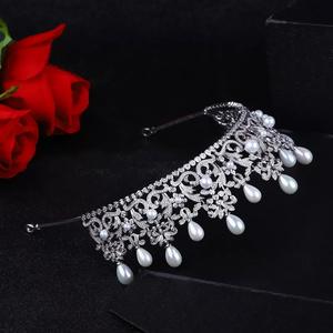 Tiara <span class=keywords><strong>de</strong></span> Princesa con Circonitas para Cumpleaños, Corona Nupcial, Soporte <span class=keywords><strong>de</strong></span> Exhibición y Corona <span class=keywords><strong>de</strong></span> Concurso, Venta al Por Mayor - Product Image 4