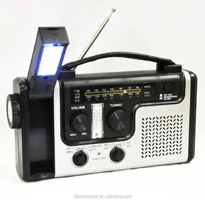 Draagbare AM/FM SW Weer Radio Solar/Dynamo Aangedreven Zaklamp