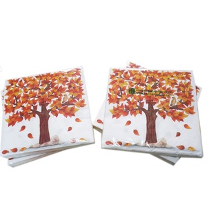 Serviettes <span class=keywords><strong>de</strong></span> <span class=keywords><strong>table</strong></span> en papier avec arbre imprimé, pour un usage <span class=keywords><strong>de</strong></span> Restaurant, 12 pièces, 3 couches - Product Image 2