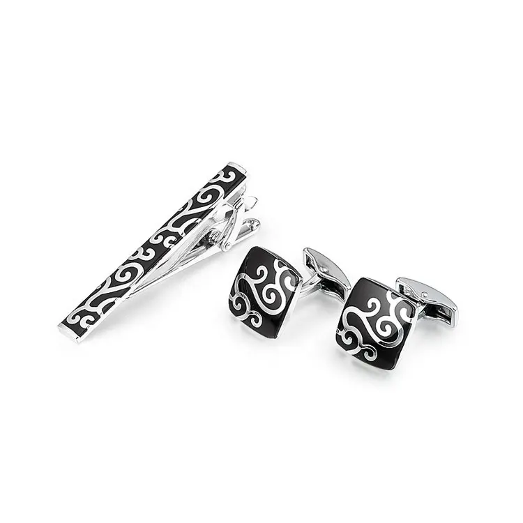 Marlary High Quality Mens Unique Enamel Novelty Sets Cufflinks And Tie Bars