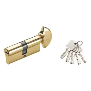 高品质欧元型材单开式黄铜门锁，带拇指转动
