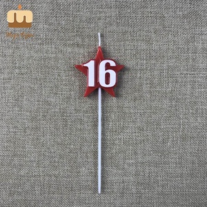 Bougie d'art en cire de paraffine Chine Star numéro <span class=keywords><strong>16</strong></span> pour gâteau d'anniversaire, faite à la main - Product Image 3