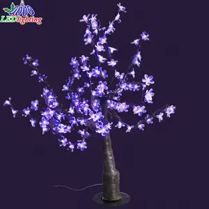 Árvore de luz para áreas externas, decoração de flores, árvore de flores de cerejeira, com luz de led
