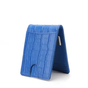 Custom PU Leather Wallet rfid Minimalist Card Holder For Men RFID Crocodile Pattern Cash Clip Wallets