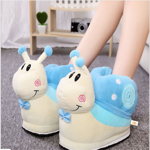 Très jolies pantoufles d'hiver personnalisées pour femmes, bleues, à motif d'escargot, <span class=keywords><strong>pas</strong></span> chères - Product Image 2