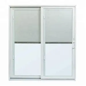 Minglei sliding patio glass doors with built in blinds