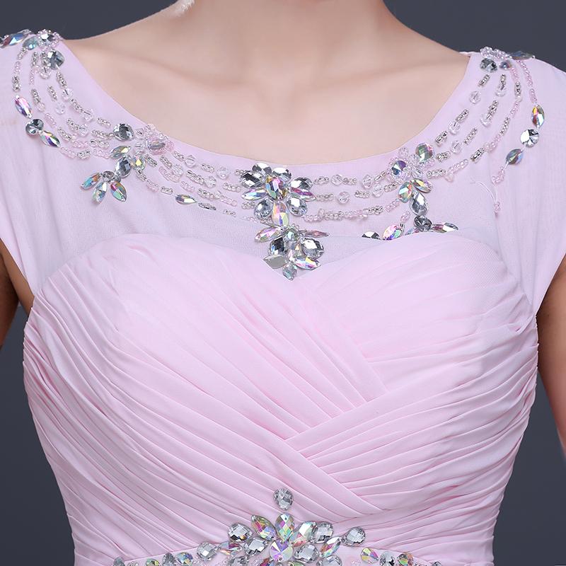 Elegant Chiffon Evening Dresses - Backless Beaded Gowns