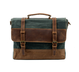 Retro Mens Canvas Da Máy Tính Xách Tay Messenger Túi Vải Vai Cặp Tài Liệu Kinh Doanh - Product Image 4