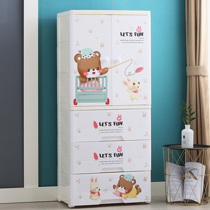 Armario de Plástico con <span class=keywords><strong>Cajones</strong></span> <span class=keywords><strong>para</strong></span> Ropa de Niños, Armario de Dibujos Animados, Cajonera de Almacenamiento - Product Image 4