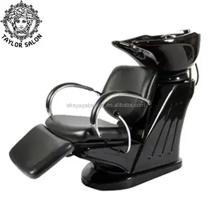 Chaise de lavage portable pour salon de coiffure, idéale pour le shampoing, le lit ou le lavage, noir, avec évier